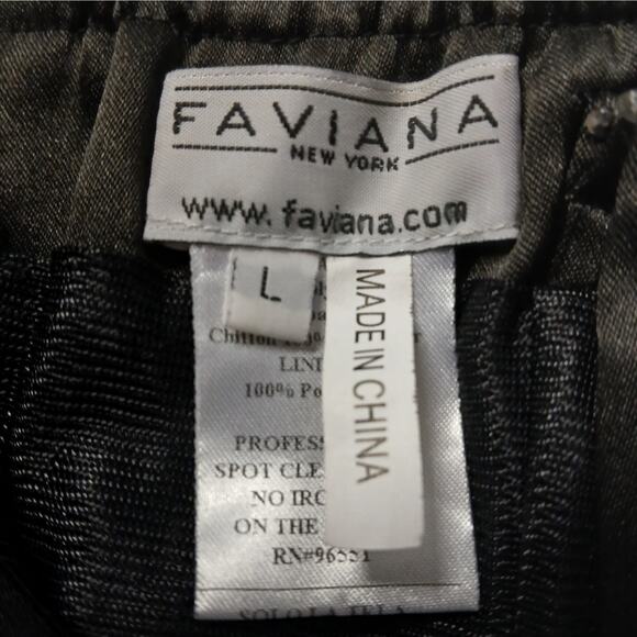 Faviana Womens Cocktail Dress Size Small Black Formal Strapless Crystal Beaded - Picture 8 of 11